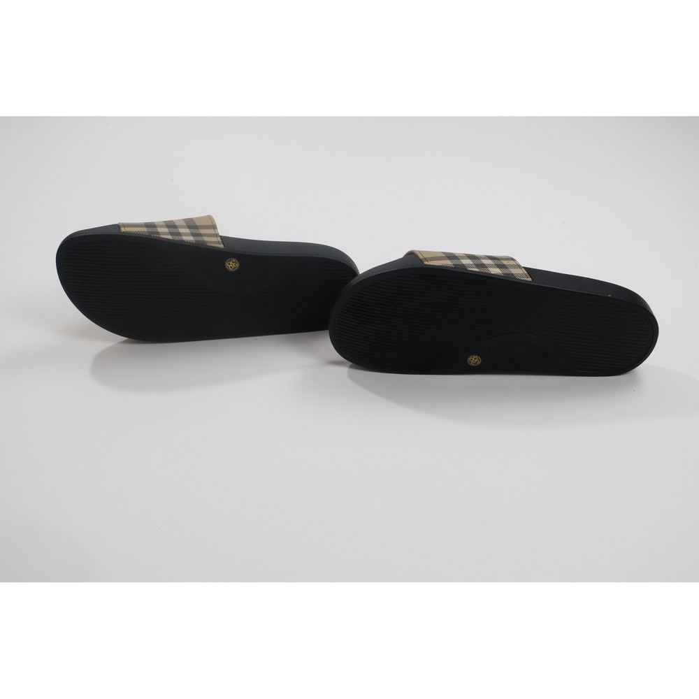 Burberry Slides House Check Sandal 38 Beige Black Luxury Summer Casual - Picture 5 of 10